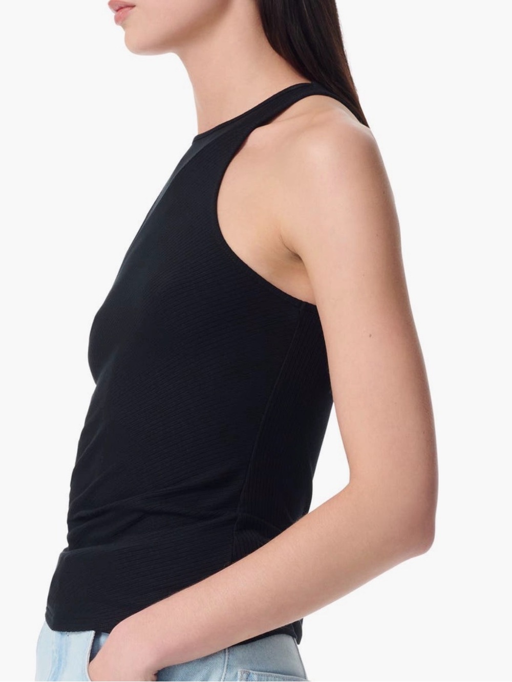 Robert Rodriguez Black Ribbed High-Neck Tank Top